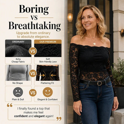 Teodora Bevilacqua™ Off-Shoulder Lace Top for Effortless Feminine Style
