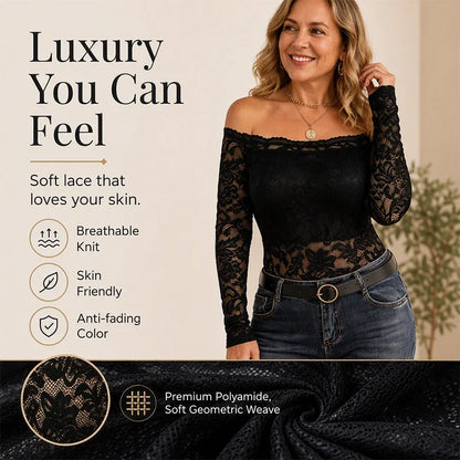 Teodora Bevilacqua™ Off-Shoulder Lace Top for Effortless Feminine Style