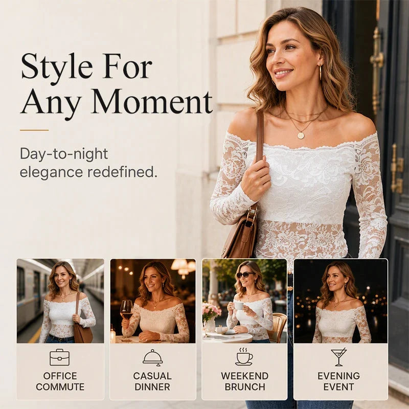 Teodora Bevilacqua™ Off-Shoulder Lace Top for Effortless Feminine Style