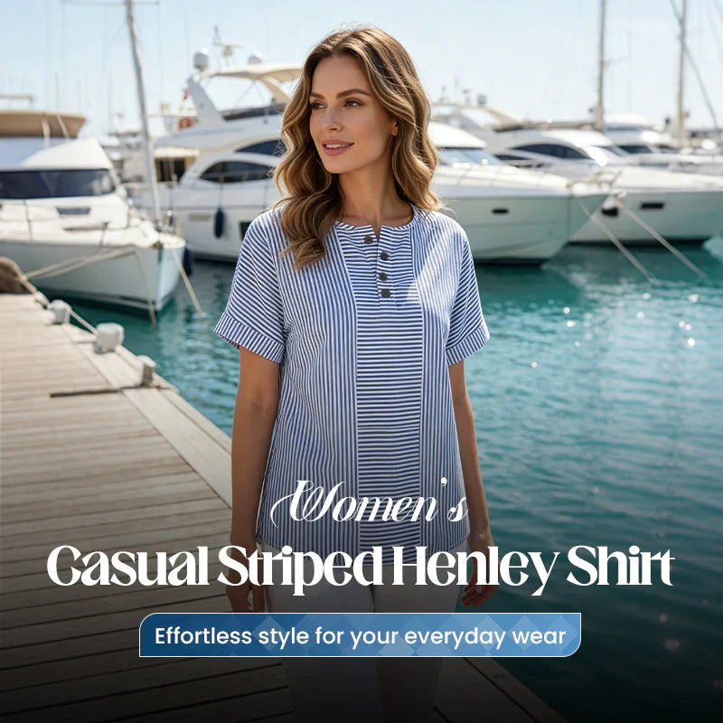 Teodora Filippelli™ Casual Striped Henley for Effortless Outfits