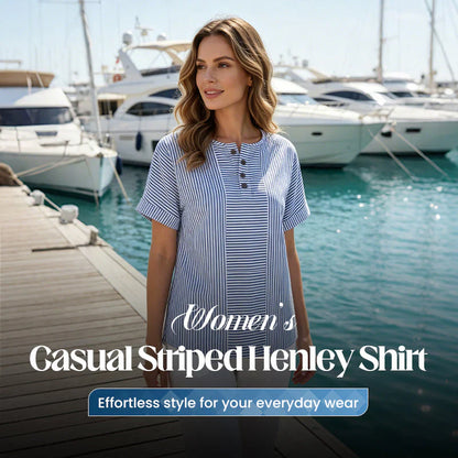 Teodora Filippelli™ Casual Striped Henley for Effortless Outfits