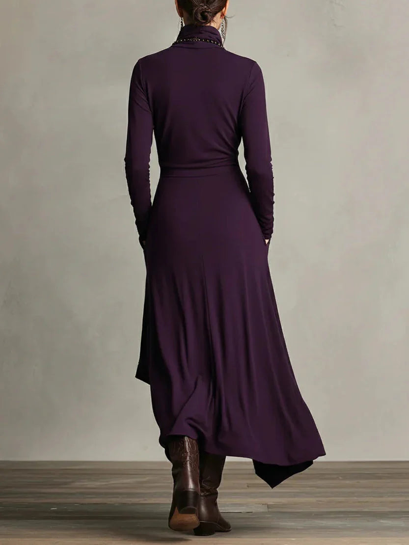 Teodora Solinas™ Elegant Turtleneck Dress for All Day Comfort