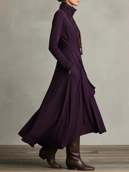 Teodora Solinas™ Elegant Turtleneck Dress for All Day Comfort