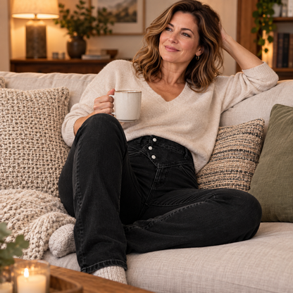 Teresina Cifariello™ High-Waisted Crossover Jeans for a Slimming Silhouette