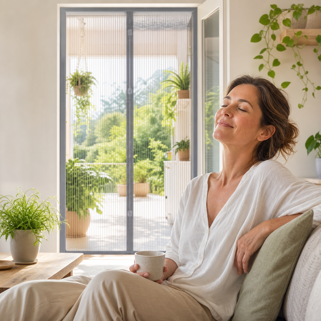 TrioGuard™ Hands-Free Screen Door for Breathable, Bug-Free Rooms