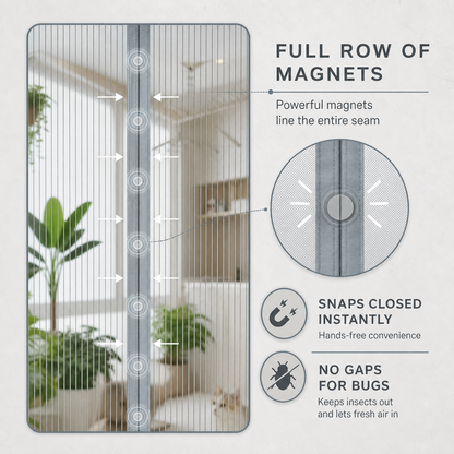 TrioGuard™ Hands-Free Screen Door for Breathable, Bug-Free Rooms