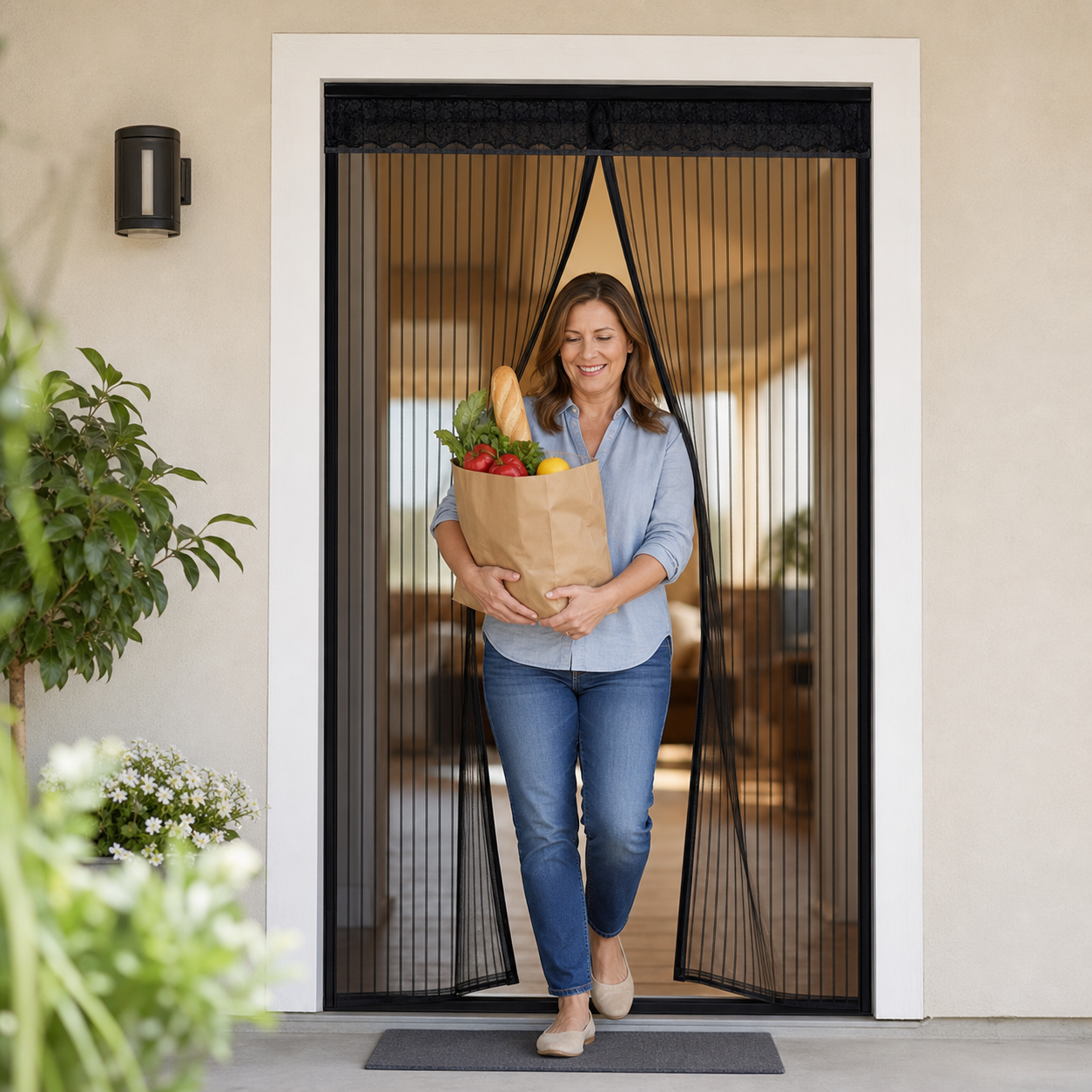 TrioGuard™ Hands-Free Screen Door for Breathable, Bug-Free Rooms