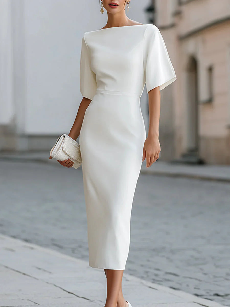Ubalda Tempesta™ Flattering Boat Neck Dress for Effortless Polish