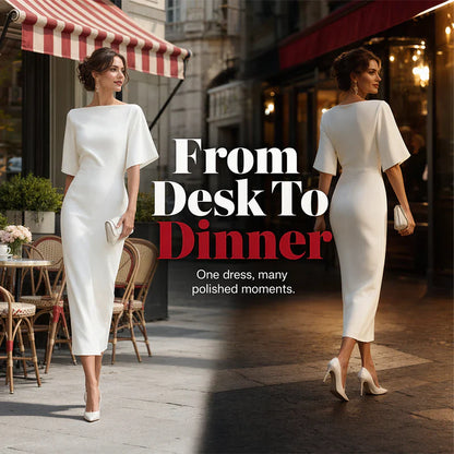 Ubalda Tempesta™ Flattering Boat Neck Dress for Effortless Polish