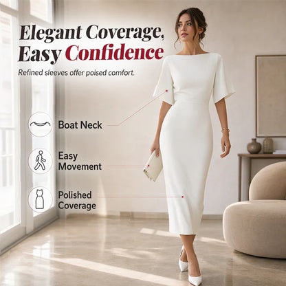 Ubalda Tempesta™ Flattering Boat Neck Dress for Effortless Polish