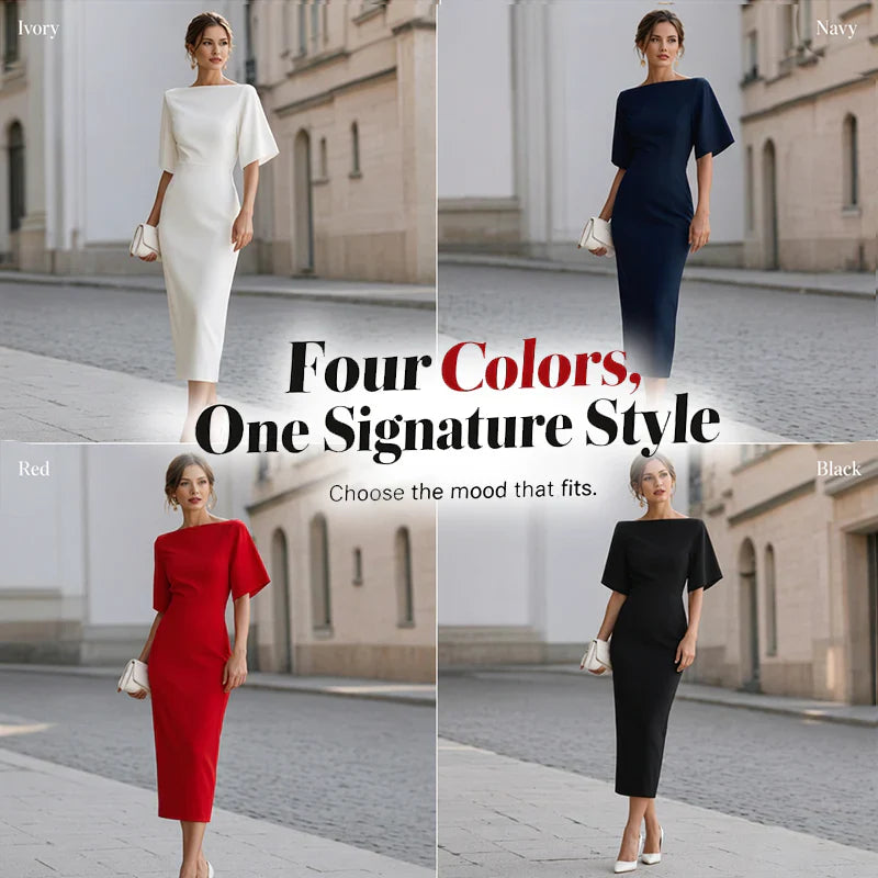 Ubalda Tempesta™ Flattering Boat Neck Dress for Effortless Polish