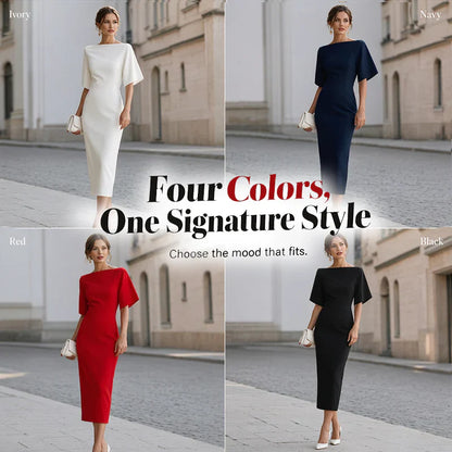 Ubalda Tempesta™ Flattering Boat Neck Dress for Effortless Polish