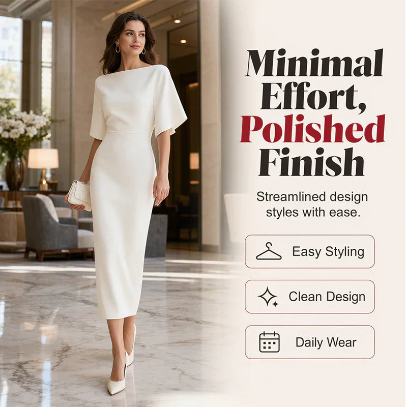 Ubalda Tempesta™ Flattering Boat Neck Dress for Effortless Polish