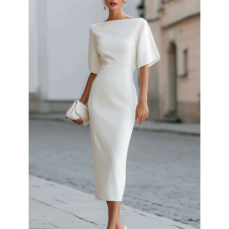 Ubalda Tempesta™ Flattering Boat Neck Dress for Effortless Polish