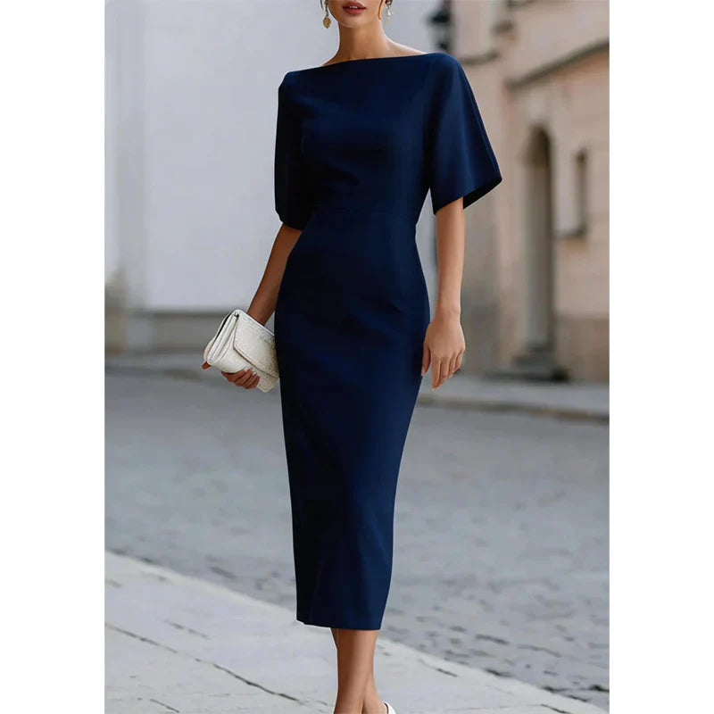 Ubalda Tempesta™ Flattering Boat Neck Dress for Effortless Polish