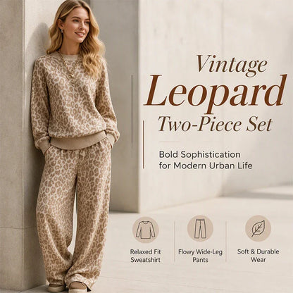 Ugolina Astolfi Relaxed Leopard Sweatshirt & Wide Leg Trousers - main front view of matching outfit