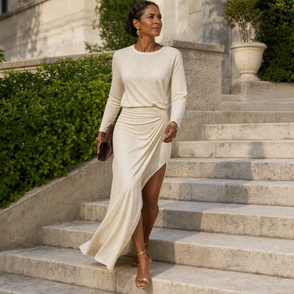 Ugolina Avellino™ Elegant Draped Maxi Dress for Slim Silhouette