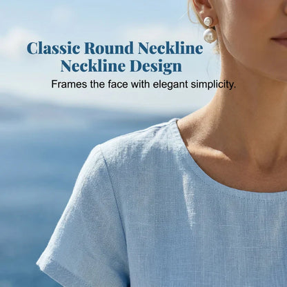 Ugolina Sangermano™ Elegant Round Neck Dress for Warm Days