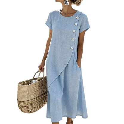 Ugolina Sangermano™ Elegant Round Neck Dress for Warm Days
