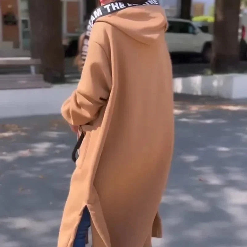 Umberta Recalcati™ Cozy Longline Hoodie Jacket for Everyday Layering