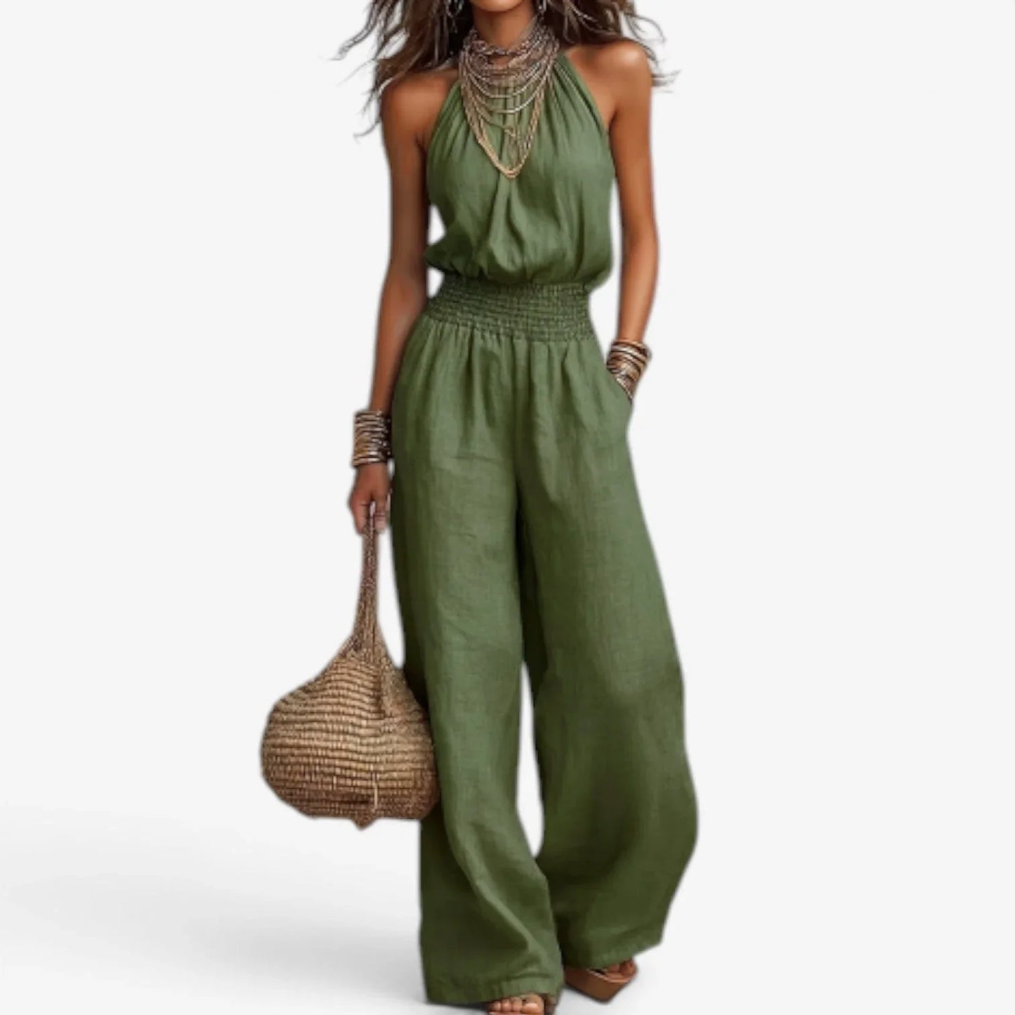 Umberta Tundo™ Airy Halter Jumpsuit for Effortless Style