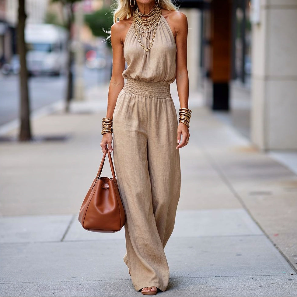 Umberta Tundo™ Airy Halter Jumpsuit for Effortless Style