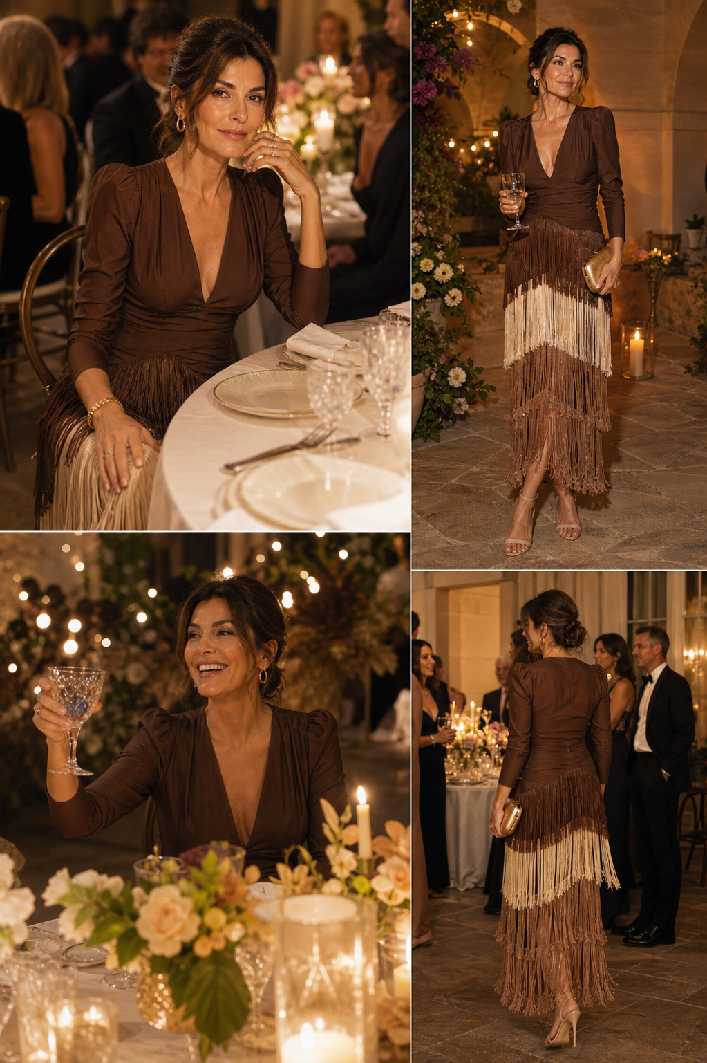 Ursola Abbondanza™ Elegant Fringed Midi Dress for Dressy Occasions