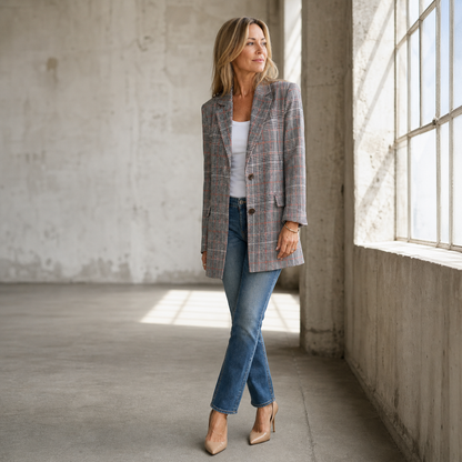 Ursola Bollani™ Tailored Plaid Blazer for Effortless Layering