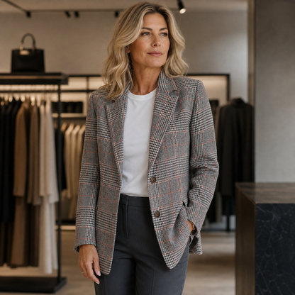 Ursola Bollani™ Tailored Plaid Blazer for Effortless Layering