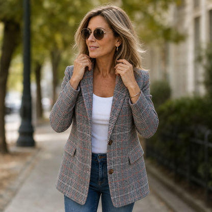 Ursola Bollani™ Tailored Plaid Blazer for Effortless Layering