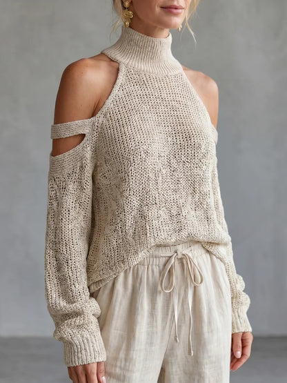 Valentina Baccelli™ Off-Shoulder Cutout Sweater for Effortless Style