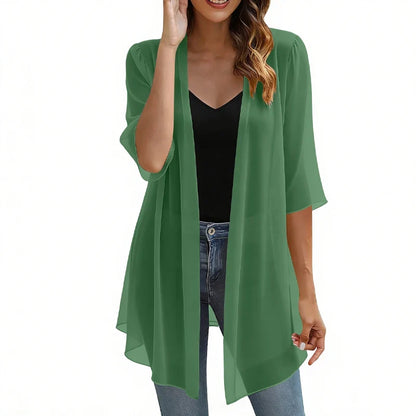 Valentina Balducci™ Lightweight Gauze Open Front Cardigan