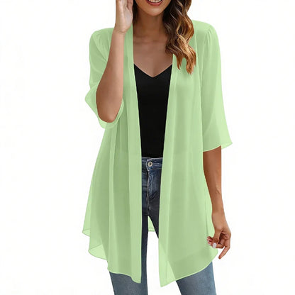 Valentina Balducci™ Lightweight Gauze Open Front Cardigan