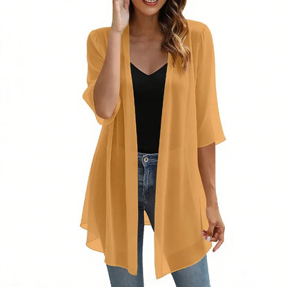 Valentina Balducci™ Lightweight Gauze Open Front Cardigan