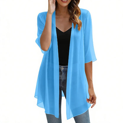 Valentina Balducci™ Lightweight Gauze Open Front Cardigan