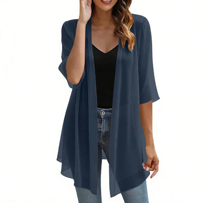 Valentina Balducci™ Lightweight Gauze Open Front Cardigan