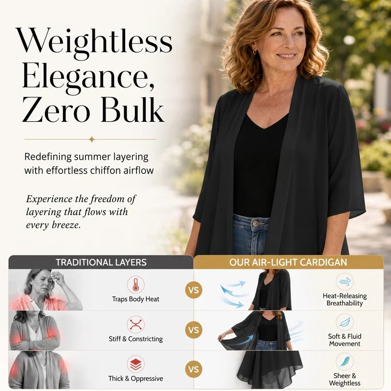 Valentina Balducci™ Lightweight Gauze Open Front Cardigan