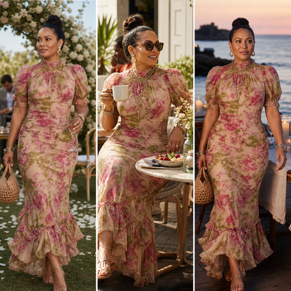 Valentina Petrelli™ Flattering Floral Maxi Dress for Effortless Elegance