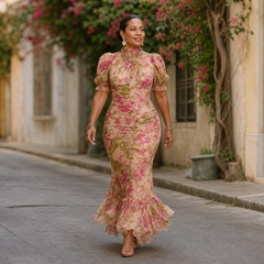 Valentina Petrelli™ Flattering Floral Maxi Dress for Effortless Elegance