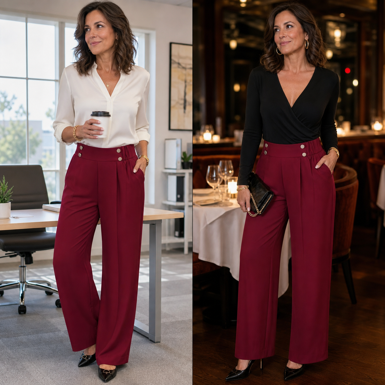 Valeria Borsani™ High-Waisted Wide-Leg Trousers for All-Day Comfort