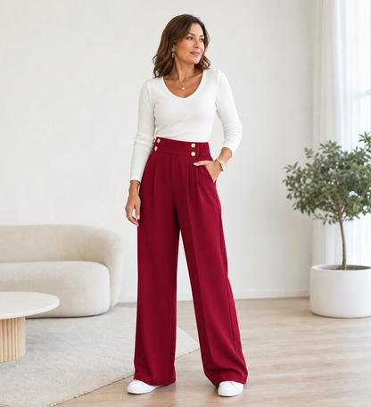 Valeria Borsani™ High-Waisted Wide-Leg Trousers for All-Day Comfort