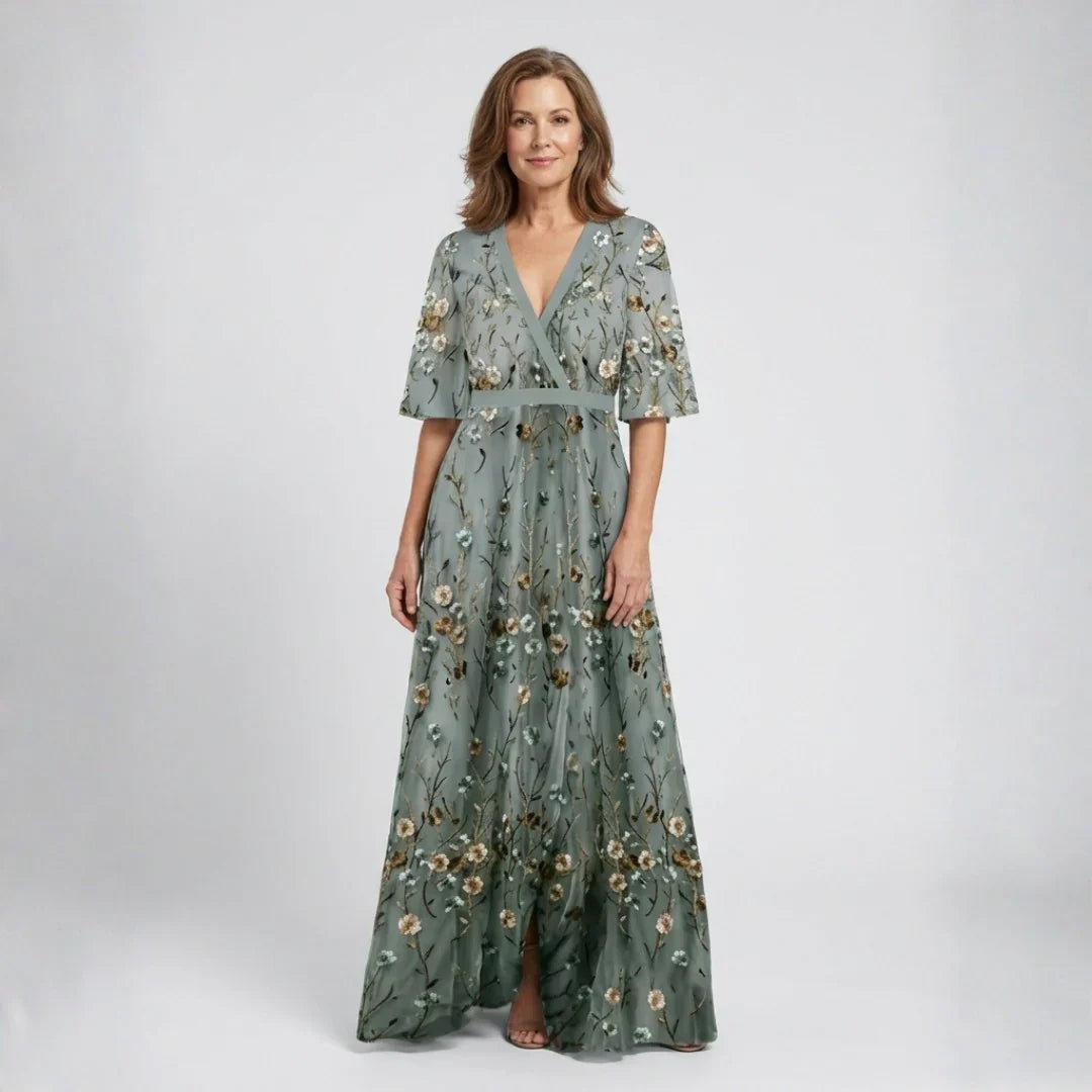 Valeria Zampieri™ Elegant Floral Maxi Dress for Effortless Style