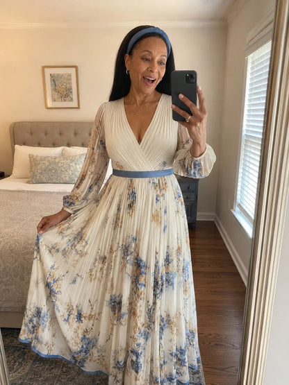 Valeria Zampieri™ Elegant Floral Maxi Dress for Effortless Style