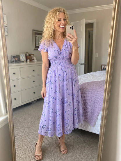 Valeria Zampieri™ Elegant Floral Maxi Dress for Effortless Style