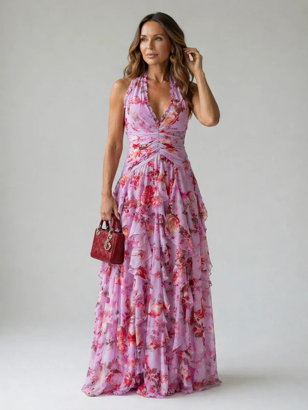 Valeria Zampieri™ Elegant Floral Maxi Dress for Effortless Style