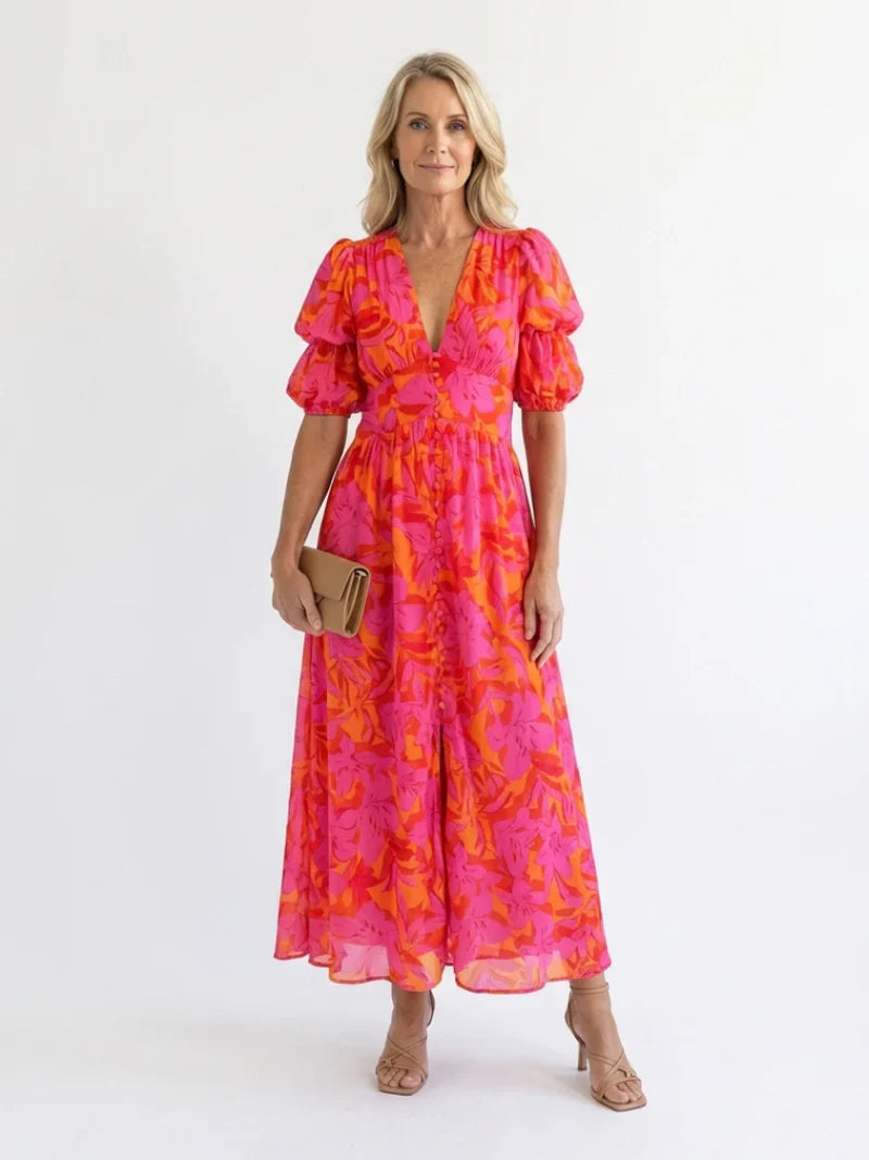 Valeria Zampieri™ Elegant Floral Maxi Dress for Effortless Style