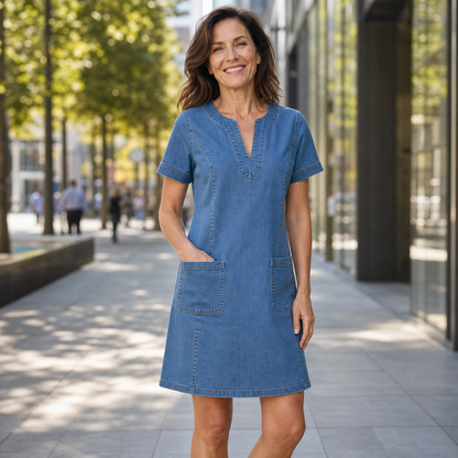Vanda Fornaciari™ Short Sleeve V Neck Top for Effortless Style