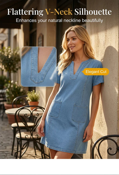 Vanda Fornaciari™ Short Sleeve V Neck Top for Effortless Style