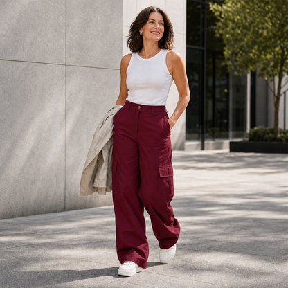Velia Corsi™ Soft-Touch Cargo Trousers for Everyday Comfort