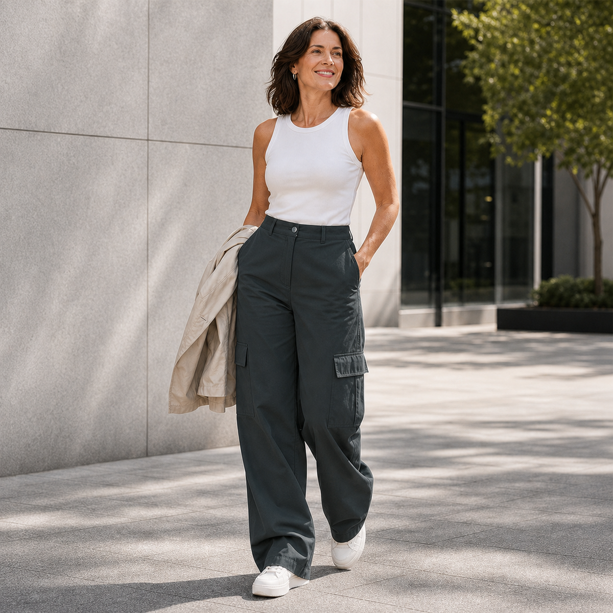 Velia Corsi™ Soft-Touch Cargo Trousers for Everyday Comfort